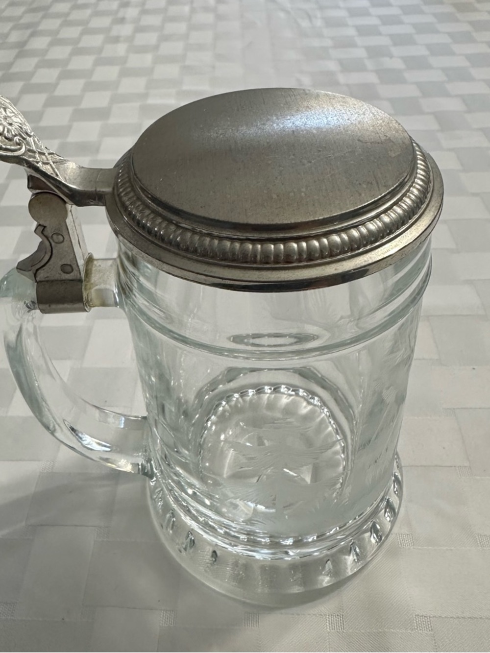 Vintage West Germany Etched Crystal Art Glass, Beer